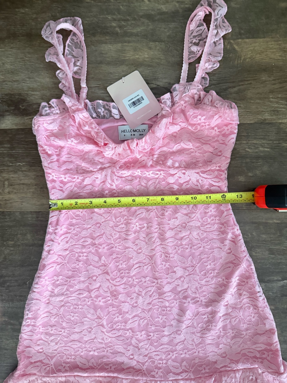 Hello Molly Pink Lace Ruffle Mini Dress - Picture 6 of 14